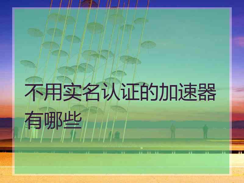 不用实名认证的加速器有哪些